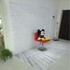 White Brick Wall with Wooden Floor Photography Backdrop Vinyl Photo