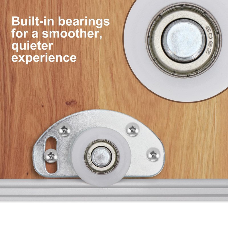 LASHOW Sliding Closet Door Hardware Kit – 4 Pack Bottom
