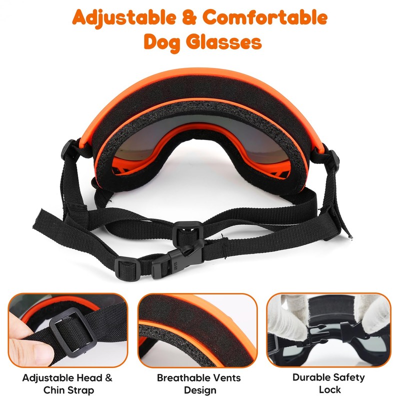 Dog Goggles,UV Protection Dog Sunglasses for Medium-Large Breed,Dogs Eye Protection