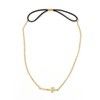 Magic Metal Horizontal Cross Headpiece Gold Tone HA04 Chain Hair