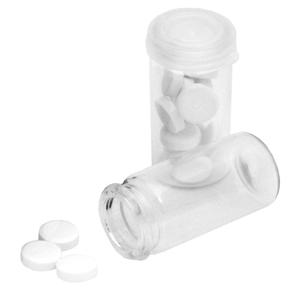 Pack of 100 Pill Jars 7 g/ml Rolled Edge Glass Leak-Proof with Lid