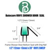 2-Pack Butecare Frameless Shower Door Bottom Seal for Glass Doors