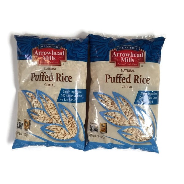 Arrowhead Mills Puffed Rice Cereal, 6 Oz. Packages (Set of 2)