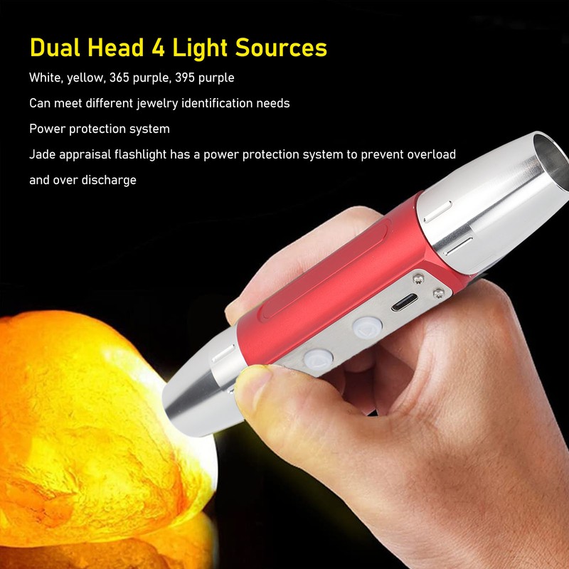 Jade Flashlight Jade Appraisal Light Detector Lamp USB Rechargeable Jewelry