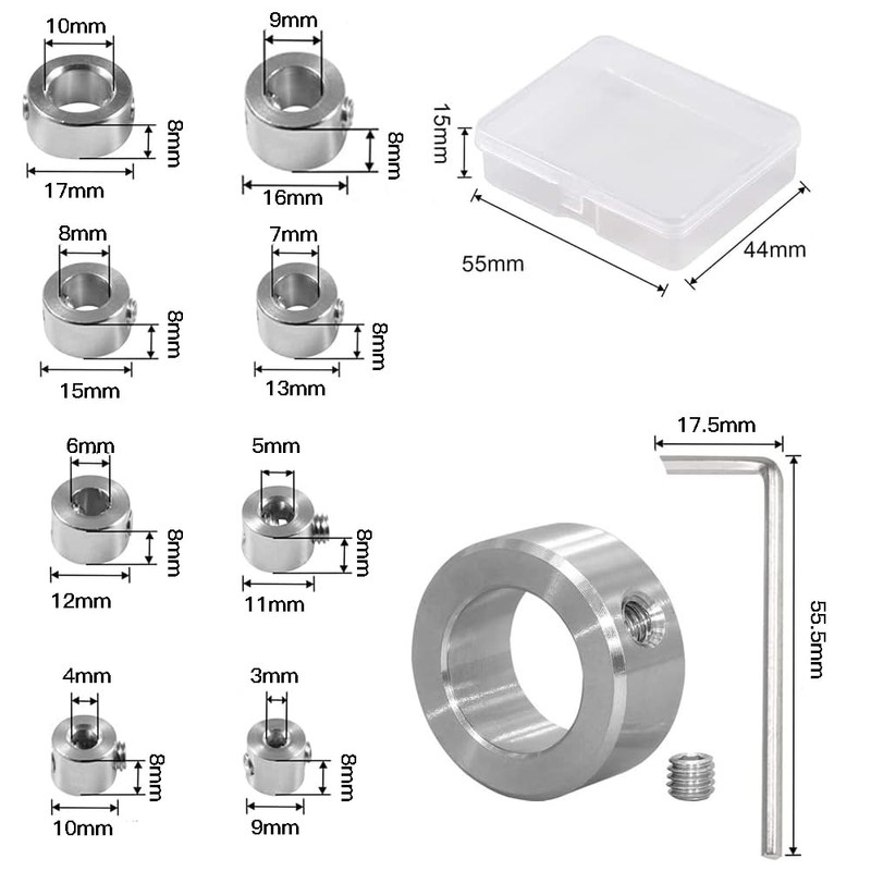 LOYELEY Drill Stop Set, 0.1 - 0.4 inches (3 -