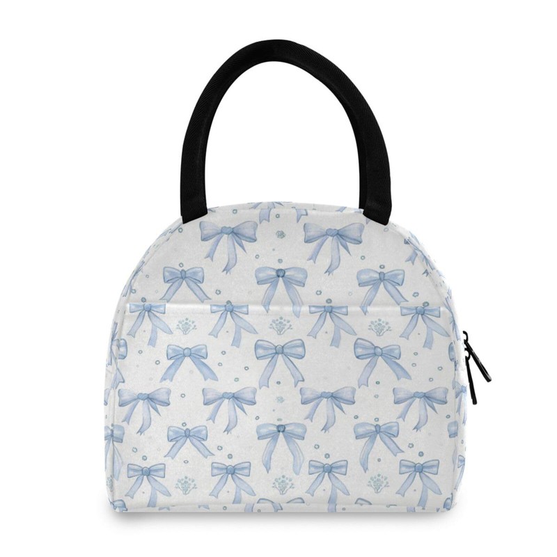 KEEPREAL Blue Bows Insulated Lunch Bag for Women & Men