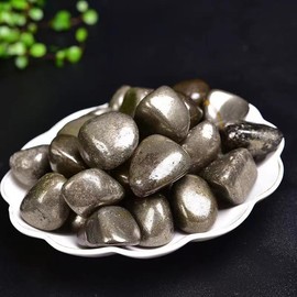 Erliway Chalcopyrite Healing Crystal Stones, 1.25-2.0" Large Reiki Healing Gemstones Natural Tumbled Polished Stones for Energy Witchcraft Therapy Meditation