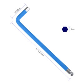 Skweawert 2 PCS 3mm Ball End Allen Hex Key Wrench, Inner Hexagon Spanner, L Shaped Long Arm S2 Steel Repairing Tool