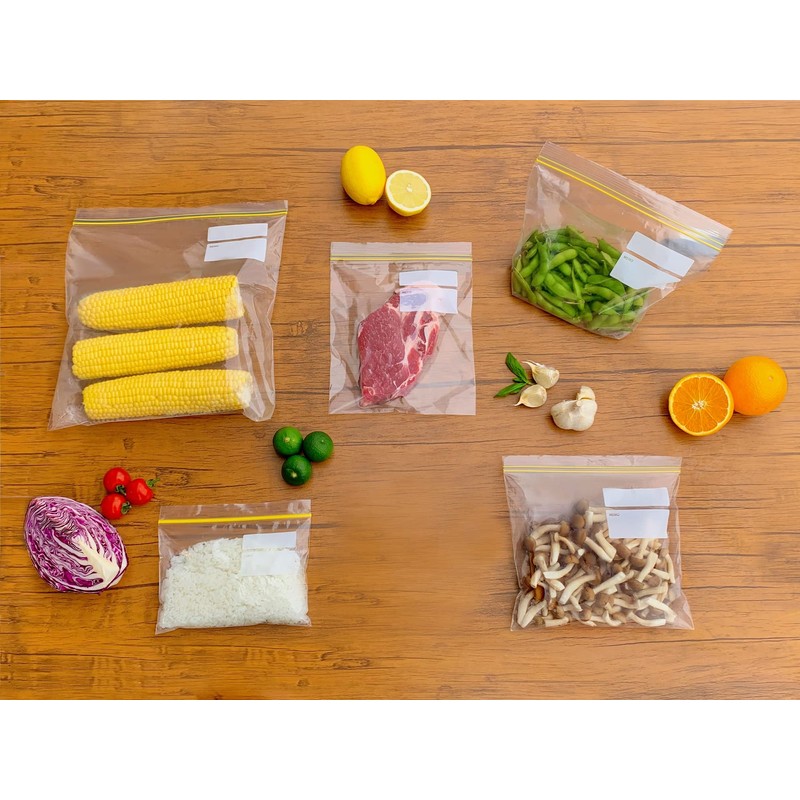 Nishikinshokin Zippered Plastic Bags for Freezing and Refrigerating, Clear, Pack