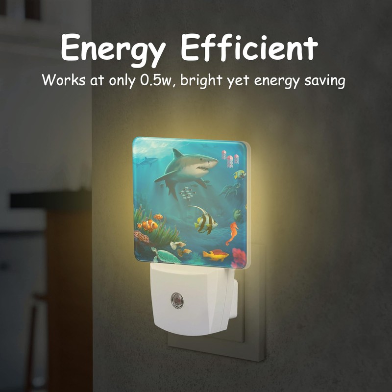 Neidius Tropical Underwater World Night Light,Shark Turtle Fish Jellyfish Plug-in