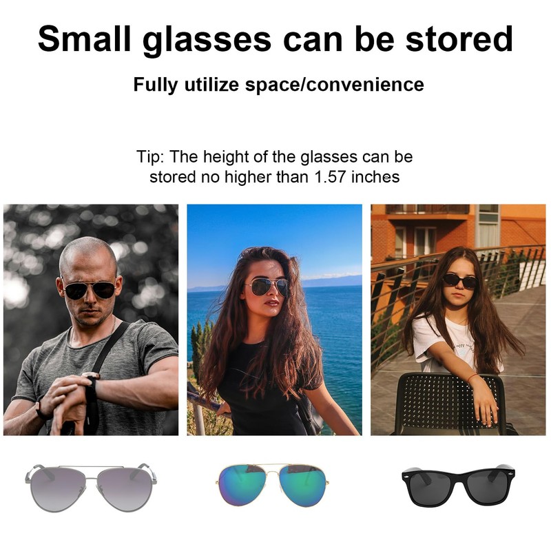 lasuroa Sunglasses Holder for Car Visor, Premium Black Glasses Case