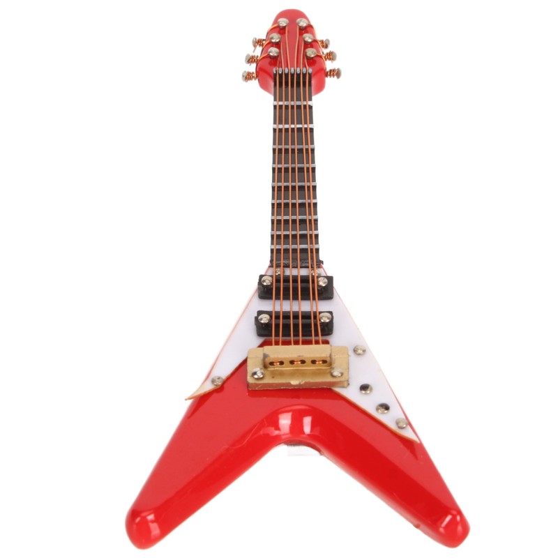 Guitar Brooch Pin Simulation Innovative Hand Crafted Red V Mini