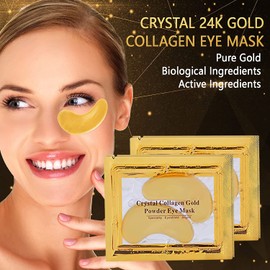 Under Eye Mask, GreenLife® 30 Pairs 24K Gold Eye Mask Gel Under Eye Patches Anti-Aging Eyes Patches Under Eye Collagen Masks Dark Circles Treatment Reducing Puffy Eye Under Eye Bags Anti Wrinkles Moisturizing Hydrating