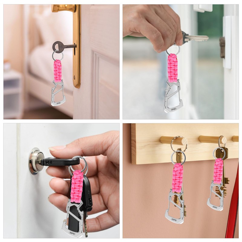 KeyUnity Carabiner Paracord KC00 Keychain Multi-functional [Ruler, Bottle Opener, Screwdriver,