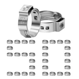 50/100/200 Pack 1/2" PEX Cinch Clamps, Stainless Steel Single Ear Hose Clamps (1/2", 50 Pack)