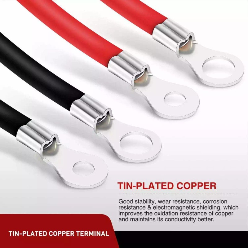 Nilight 6AWG 20Inch Battery Inverter Cables Terminals