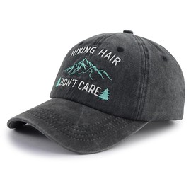Hiking Hat for Men Women, Mountain Gear Travel Hiking Essentials Baseball Cap, Fun Hike Christmas Retirement Birthday Gifts for Climbing Lovers Hiker Black