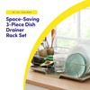 Space-Saving 3-Piece Dish Drainer Rack Set: Efficient Kitchen Organizer for