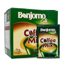 Coffee Mix Bonjorno Cafe 2x1 With Instant Coffee & Creamer (1 Pack = 12 Sachets x 0.42 oz / 12 gm) Egyptian Egypt Kosher Halal حلال كوفى ميكس بونجورنو