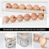 2 Tier Egg Holder Fridge, Automatic Rolling Egg Container for