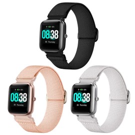 Issinlky Elastisches Nylon Band for Veryfitpro ID205L, 19mm Strap for GRV FC1 IDW 15 Willful YAMAY SW021 SW023/LIFEBEE ID205L/ID205S ID205G ID215G ID216 ID205U/WF021 WF025/Uwatch3 GT Ufit Smart Watch