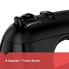 BLACK+DECKER 6 Speed Hand Mixer with 5 Attachments & Storage Case, Hand Blender, MX3200B-F