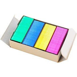 Mini Color Staples, 800Pcs, 4 Colorspink, Yellow, Blue, Green Office Supplies Nice processing