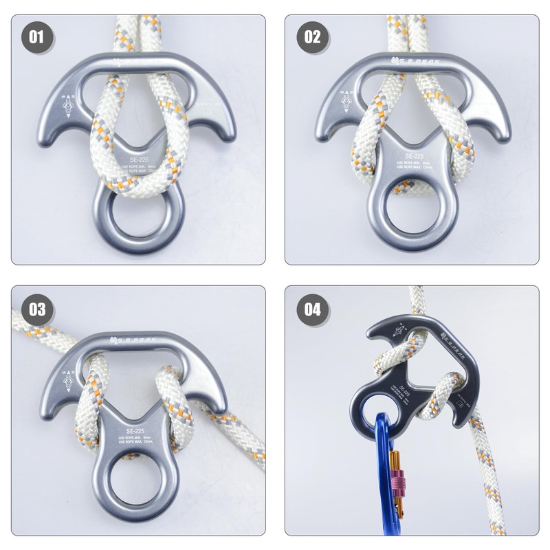 S.E.PEAK 30kN Rescue Figure 8 Descender Climbing Gear Downhill Equipment