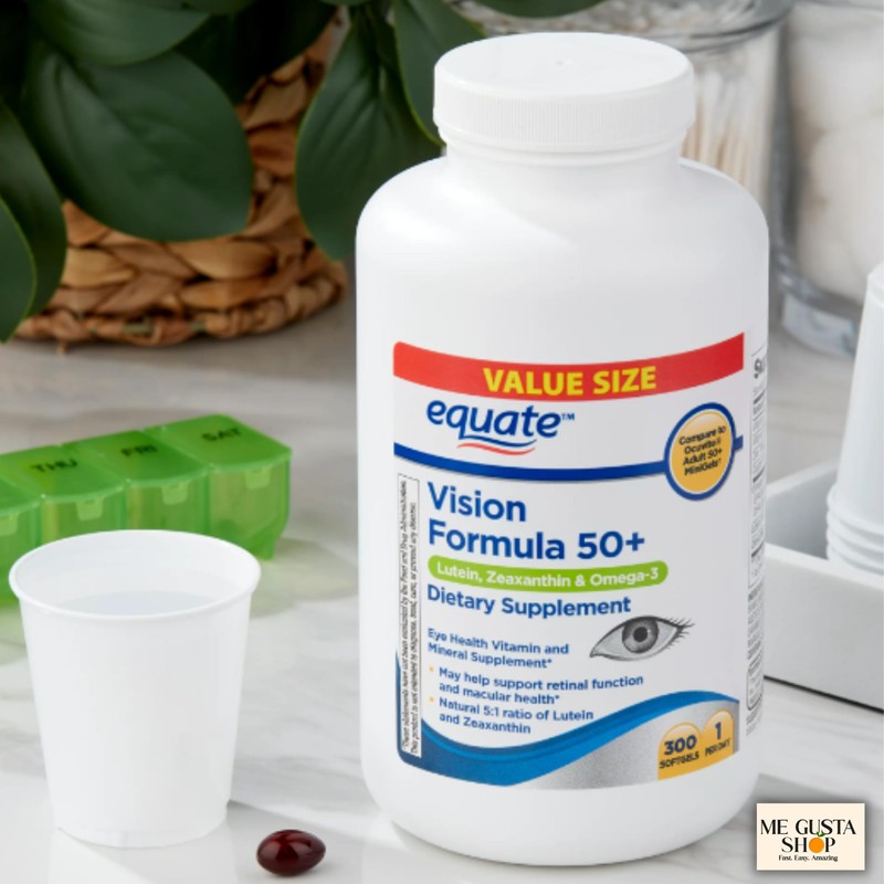 Equate Vision Formula 50+ Softgels Dietary Supplement, 300 Count Includes