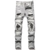 TMMMT Men's Patch Ripped Stretch Regular Fit Grey Jeans (32,