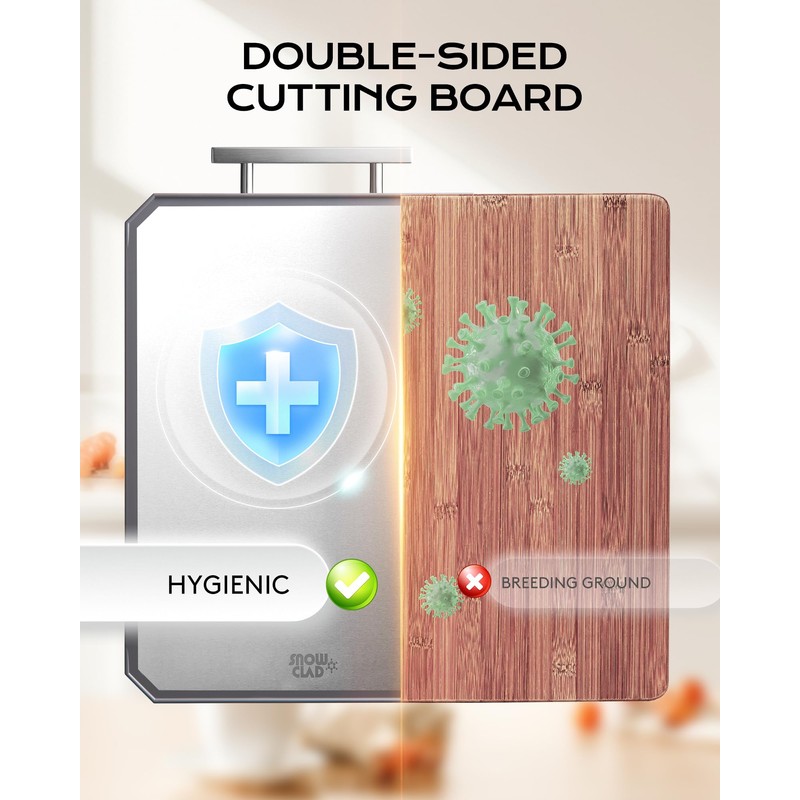 EXTRA LARGE Cutting Board,Double Sided Stainless Steel Cutting Boards Set