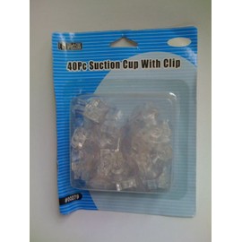 New 40 pc 0.75" Suction Cups with Clips Utility Hooks