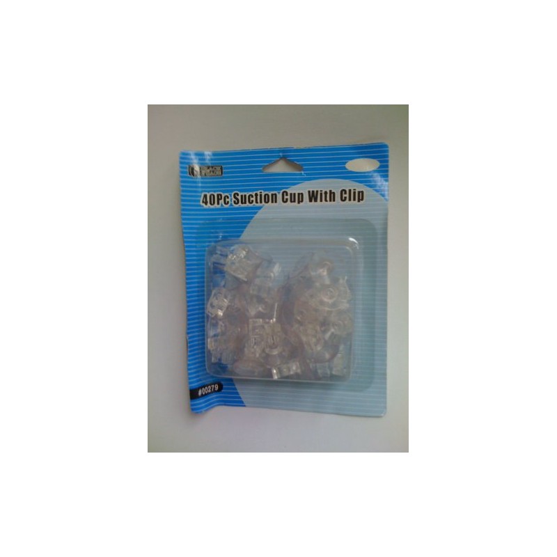 New 40 pc 0.75" Suction Cups with Clips Utility Hooks