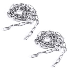 hannger Chain Stainless Steel 304 - 1.5 m 3 mm Thick Chains Round Link Chains Pack of 2 Adjustable Length Extension Chain for Sandbag Chain Extension Hanging Chair Hammocks Pet Decorative