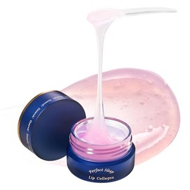Perfect Sleep - Colágeno labial de 0.50 onzas líquidas, máscara intensiva de colágeno para dormir con péptidos, proteína de arroz y extracto de cortez