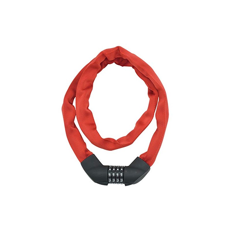 NOGUCHI Bicycle Chain Lock (φ4.8 mm Chain Lock), Red, Dial
