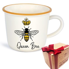 SUUURA-OO Bee Mug Queen Bee Gifts Beekeeper Farmer Gifts for Mom, Birthday Gift for Women Wife Girlfriend Best Friend Bestie