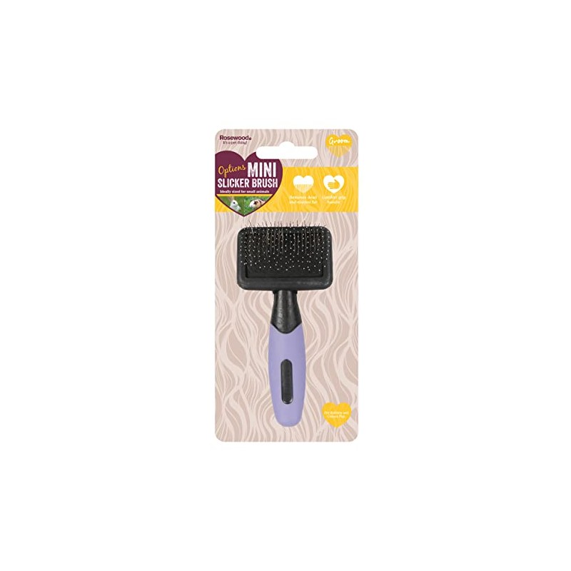 Rosewood OPTIONS SA MINI GENTLE SLICKER,Purple/Black,2.01 x 5.59 x 11.99