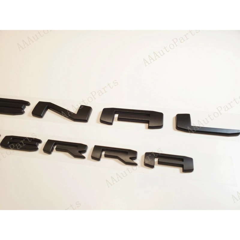 GMC 4PCS Set Matte Black Door Rear DENALI SIERRA Emblems