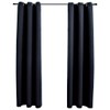 YITHOPI Blackout Curtains with Rings 2 pcs Black 37"x95" Fabric，Window