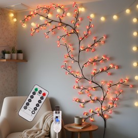 NXUEBDU 7.5ft Pink Cherry Blossom Tree Light, 144 LEDs USB Powered with Remote & Timer, Bendable Branches Artificial Lighted Tree for Home Decor Living Room Bedroom Wall Floor, Spring Summer Wedding