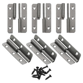 sourcing map 6Pcs Lift Off Hinge, 2" Detachable Lift Off Hinges Left Handed Slip Joint Flag Hinges Rising Butt Door Hinges, Black