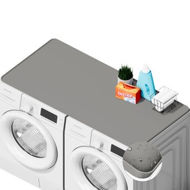 SEIRI 1pcs Washer and Dryer Covers for the Top, 54" x 26" Silicone Dryer Top Protector Mat Non-slip Waterproof Washing Machine Cover Protector Top Load for Laundry & Kitchen (Light Gray)