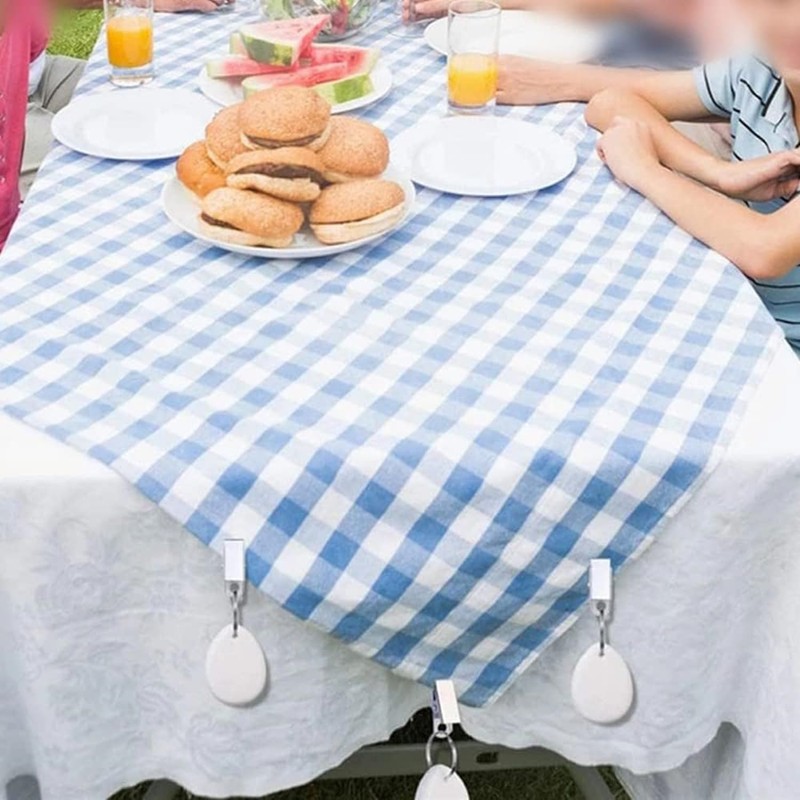 MEZOKUCEL Tablecloth Weights Hangers,8 Pcs Tear Drop Marble tablecover Weights,