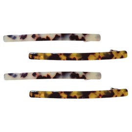Ipetboom 4pcs Leopard Pattern Women Hair Clips Simple Bobby for Elegant Updos Acetate Barrettes for Parties and Everyday Wear