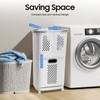 2 Tier Laundry Basket with Wheels & Handle, White Laundry