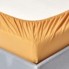 HOMESCAPES Mustard Yellow Deep Fitted Sheet (12”) Super King 200