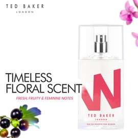 Ted Baker W EDT, Gentle and Sophisticated Fragrance, Fig Leaf, White Peony and African Violet Top Notes with Pink Orchid, Cassis and Raspberry Middle Notes, 2.54 fl oz