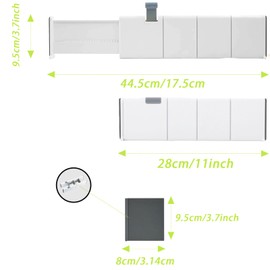 LMSAWK 3 PCS Divider Deep Drawer Separators, Adjustable Drawer Dividers, Plastic Kitchen Clothes Drawer Organisers,for Kitchen, Dresser, Wardrobe, Cupboard, Bathroom, with 3 Plug-in Cards, White