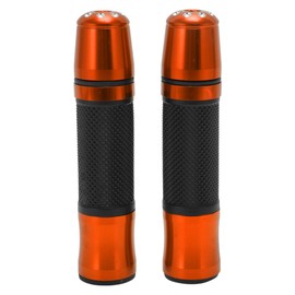 HOPESPANNER 7/8" 22mm 15/16" 24mm Universal Motorcycle Hand Grips Cover Aluminum Alloy Rubber Handlebar End Grips for Motorcycle Scooter Bicycle ATV Orange 1 Pair